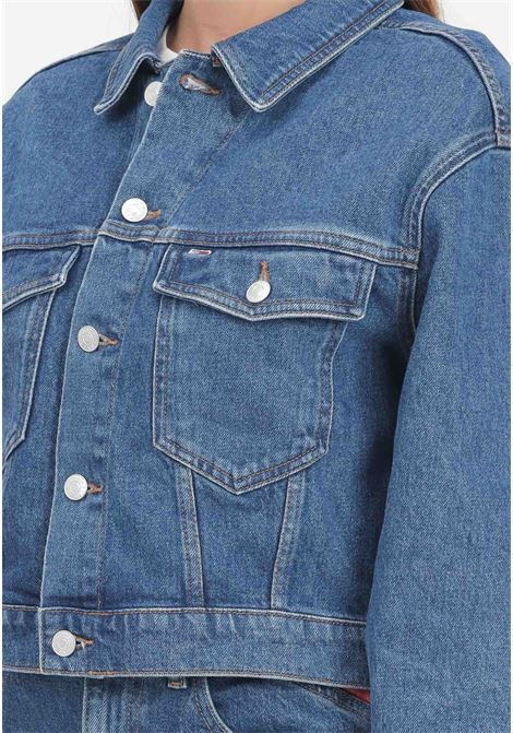 TRUCKER CROP ARCHIVE jacket in blue denim for women TOMMY JEANS | DW0DW182071A51A5